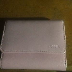 Pink Fossil Tri-Fold Wallet